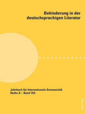 cover image of Behinderung in der deutschsprachigen Literatur